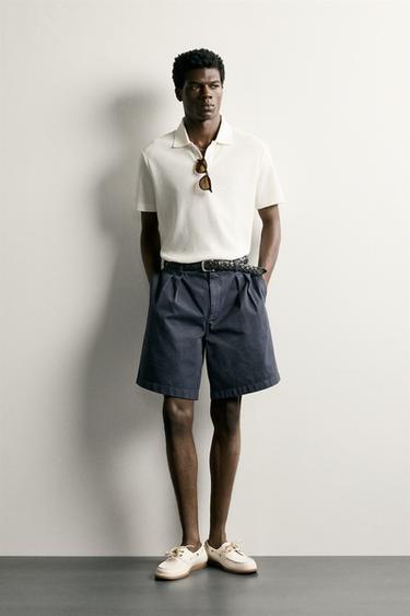 VERTICAL TEXTURE POLO SHIRT - Oyster-white by Zara