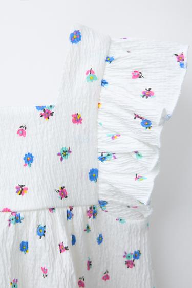 T-SHIRT TEXTURÉ À FLEURS - Écru de Zara - Image 2