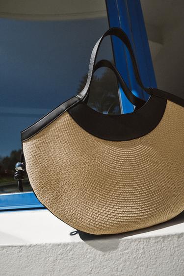 RAFFIA EFFECT TOTE BAG - Light beige by Zara - Image 0