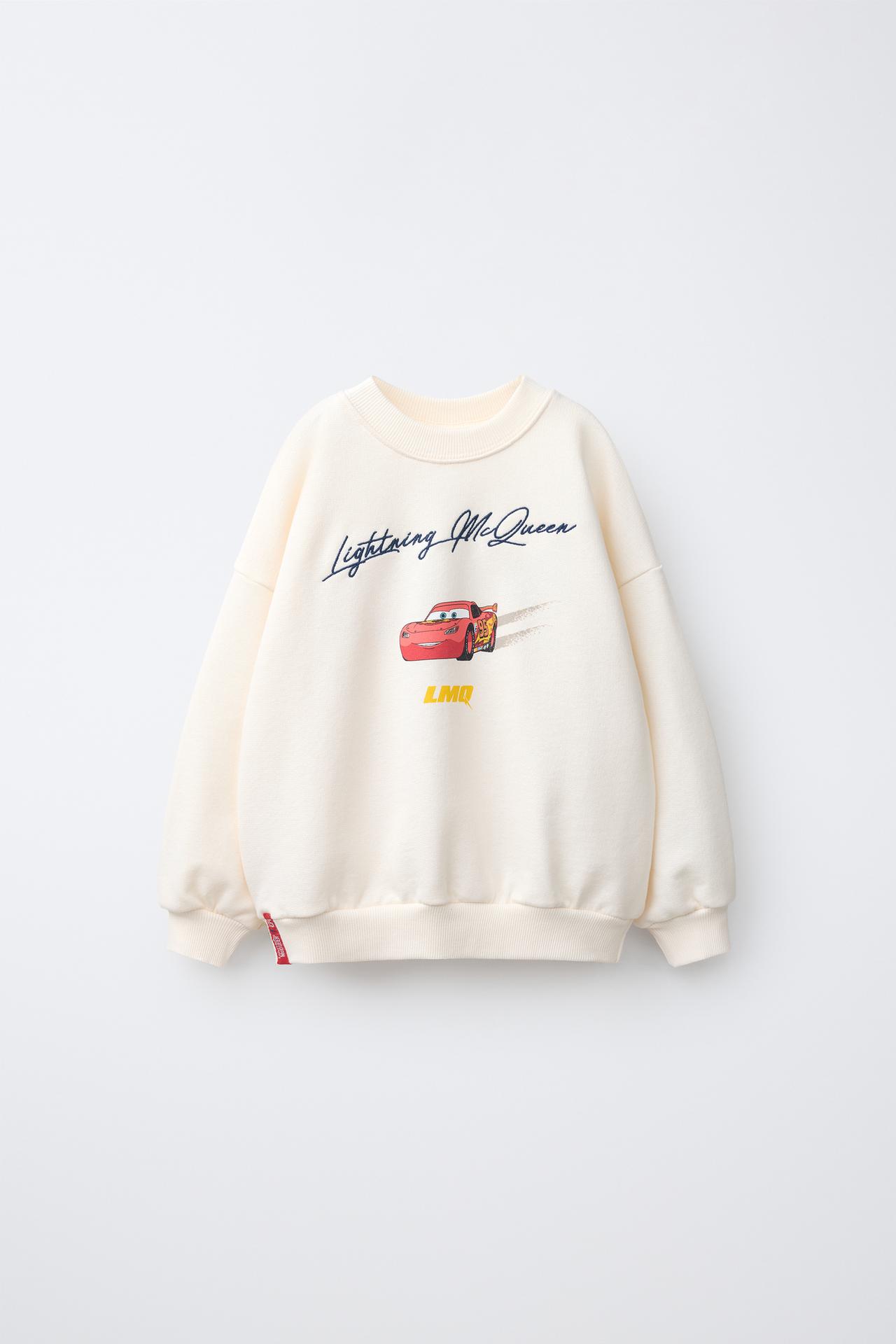 CARS LIGHTNING MCQUEEN © DISNEY/PIXAR PRINT SWEATSHIRT — Ecru