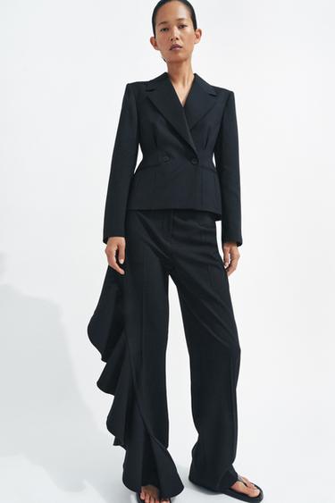 Zara USKI SAKO OD VUNE ZW COLLECTION – Crna – Slika 0