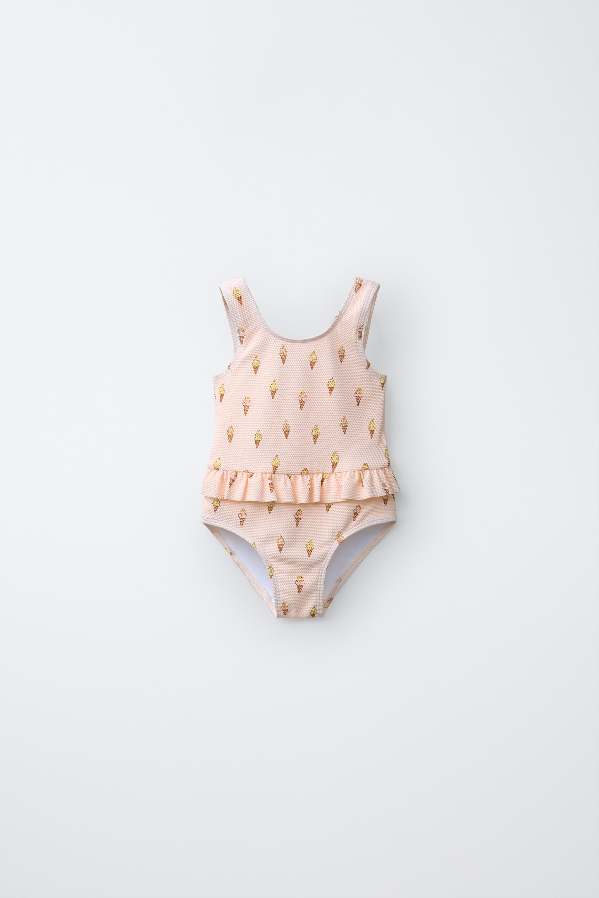 1-6 YEARS/ ICE CREAM PRINT SWIMSUIT — Pink
