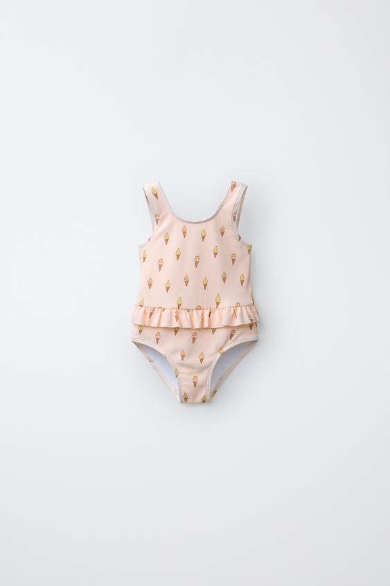 1-6 YEARS/ ICE CREAM PRINT SWIMSUIT - Pink by Zara - Image 0