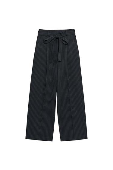PLEATED BELTED PANTS