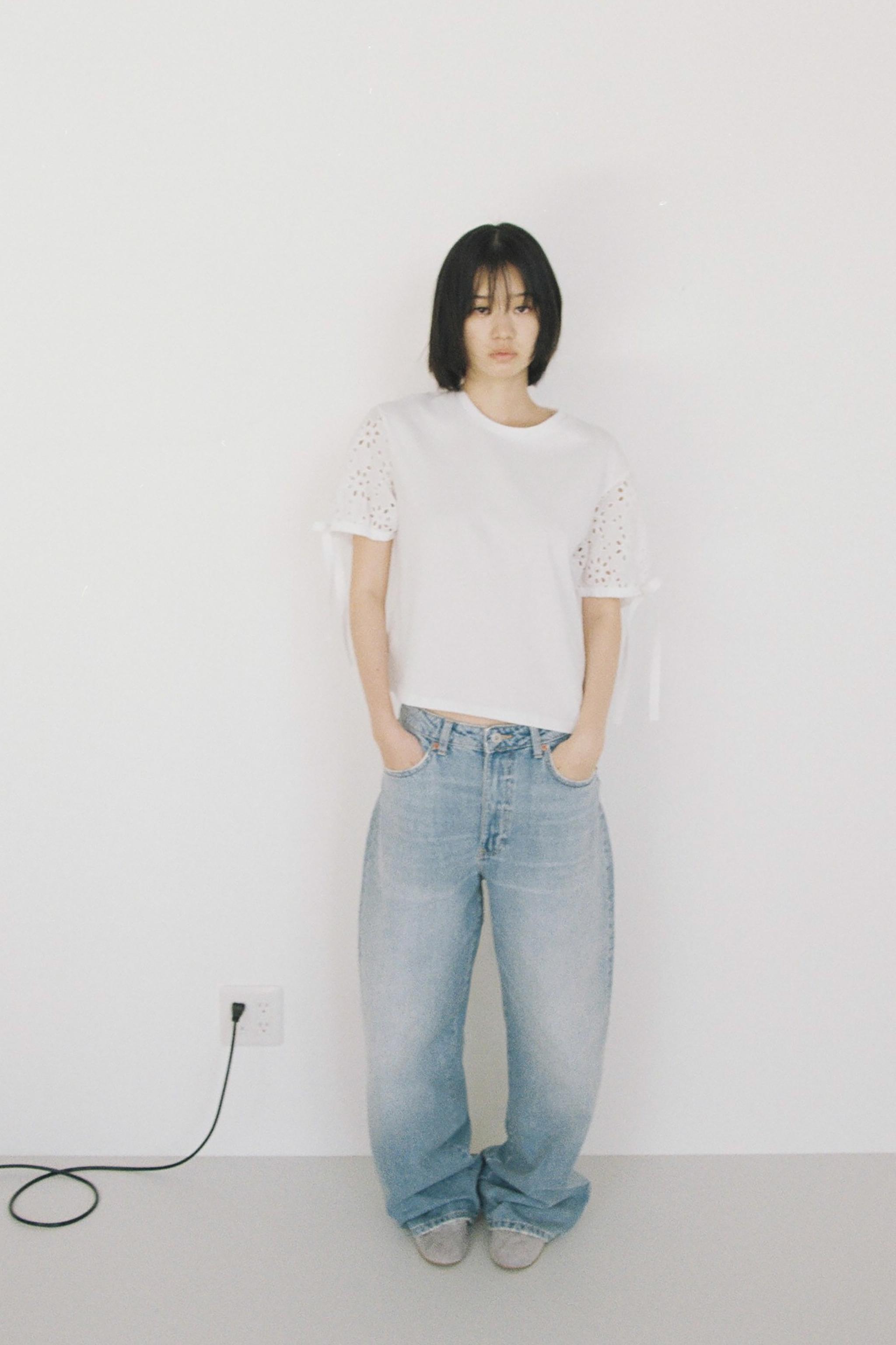 ZARA バギーデニム ワイドレッグ - メルカリ