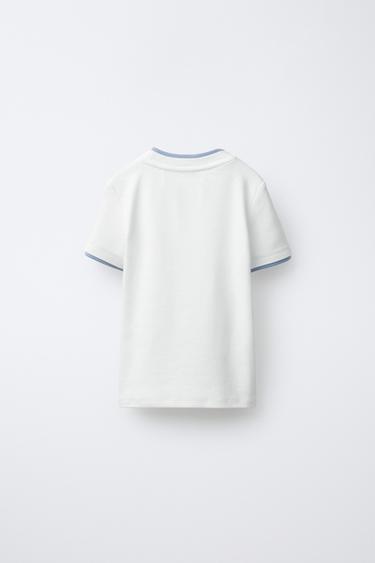 T-SHIRT DOUBLE AVEC MODAL - Blanc de Zara - Image 1