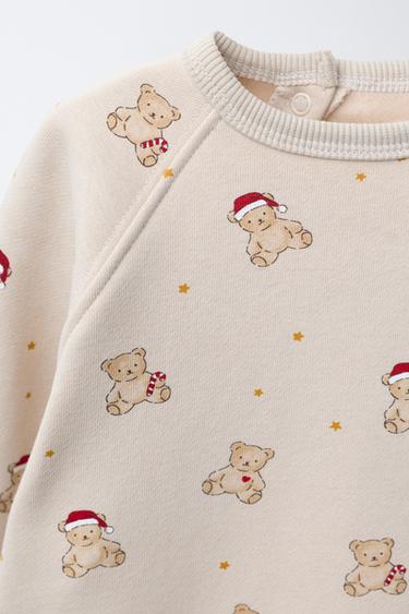 BEARS SWEATSHIRT AND JOGGER TROUSERS SET - Ecru by Zara - Image 2