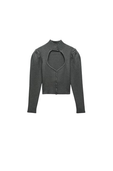 CUT-OUT KNIT JACKET
