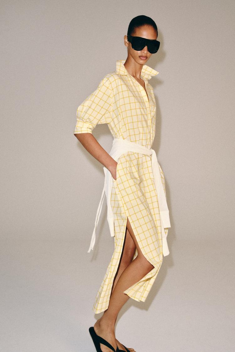 Vestido camisero de cuadros de la colección ZW 2