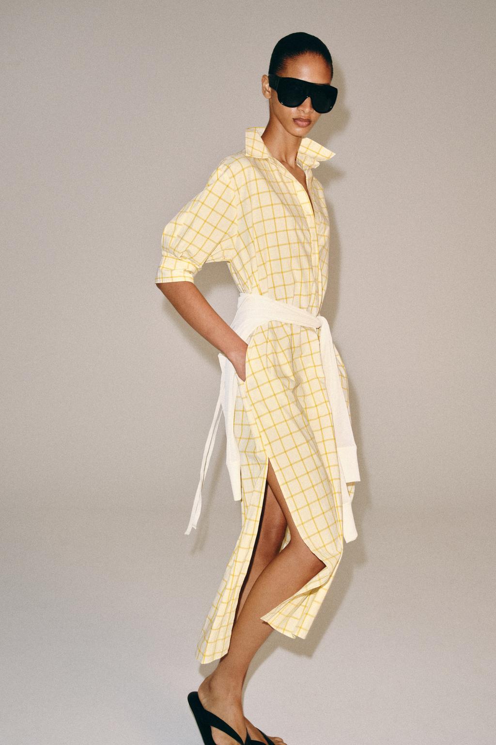 ZW COLLECTION CHECK SHIRT DRESS