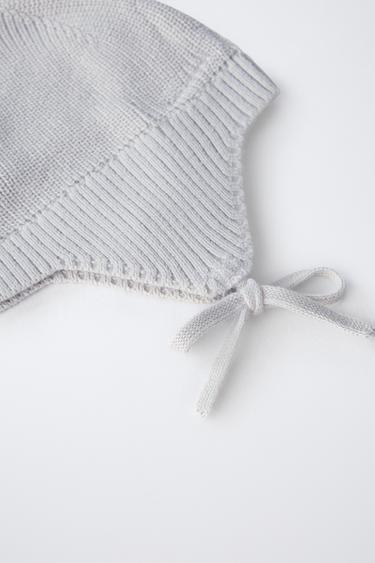 PURL KNIT BONNET - Blue / Grey by Zara - Image 1