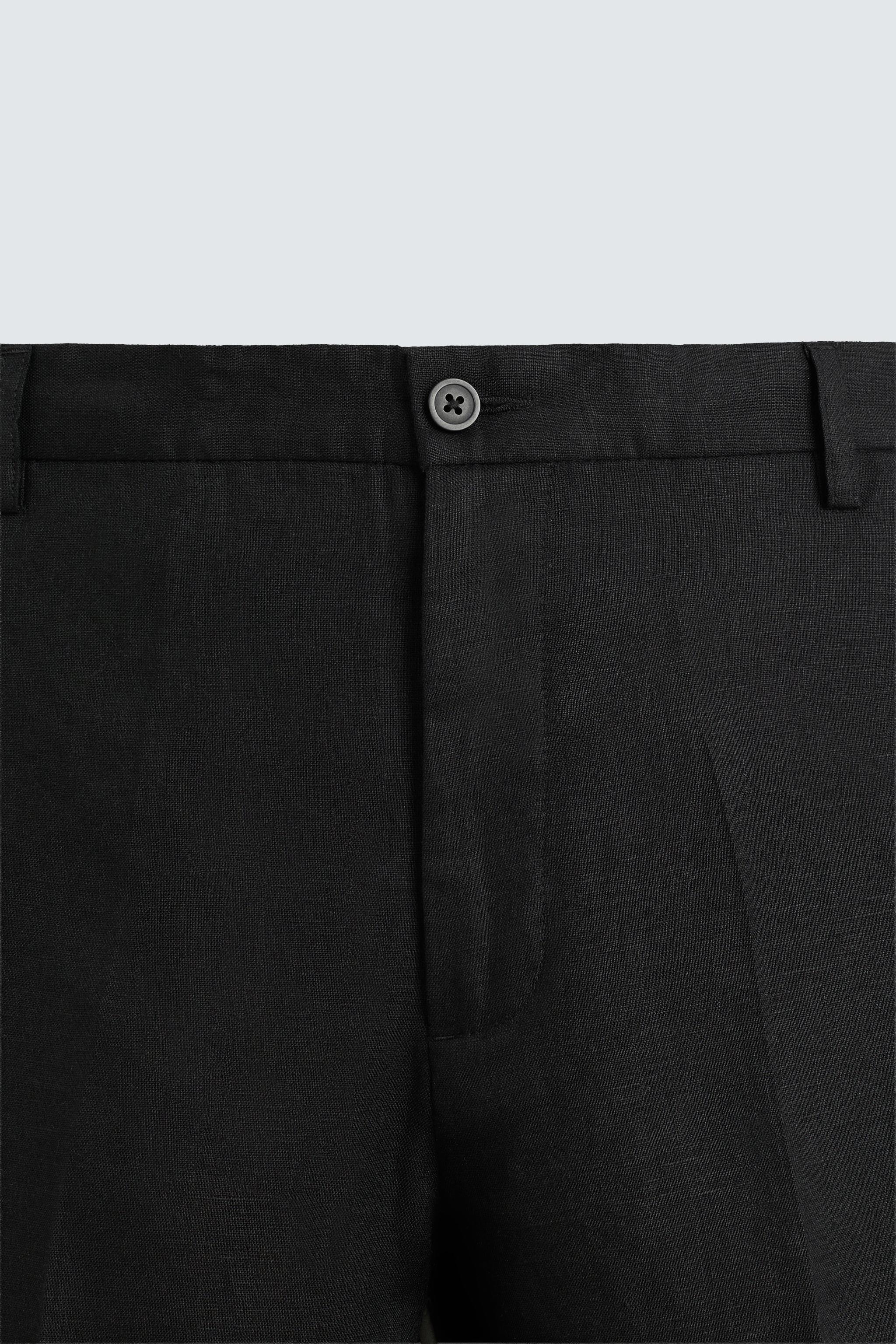 REGULAR FIT LINEN PANTS