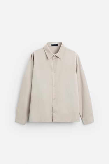 WASHED RELAXED FIT SHIRT - Beige by Zara
