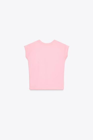 T-SHIRT WITH SLOGAN - Pink by Zara - Image 5