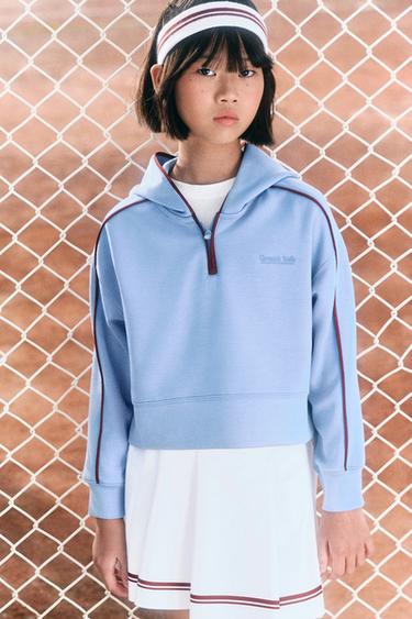 CONTRAST HOODIE - Light blue by Zara