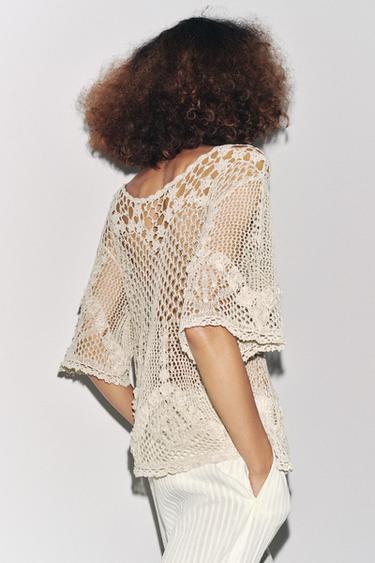 TOP EN MAILLE STRUCTURE CROCHET - Pierre de Zara - Image 1