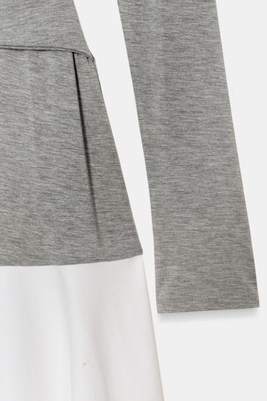 ROBE MIDI BIMATIÈRE À NŒUD - Blanc / Gris de Zara - Image 6