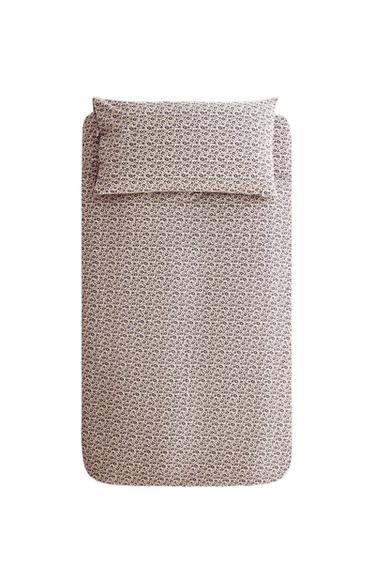 Zara KIDS FLORAL COTTON DUVET COVER - Navy blue