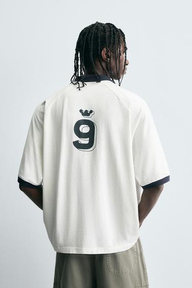 RETRO FOOTBALL PRINT POLO SHIRT - White by Zara - Image 2