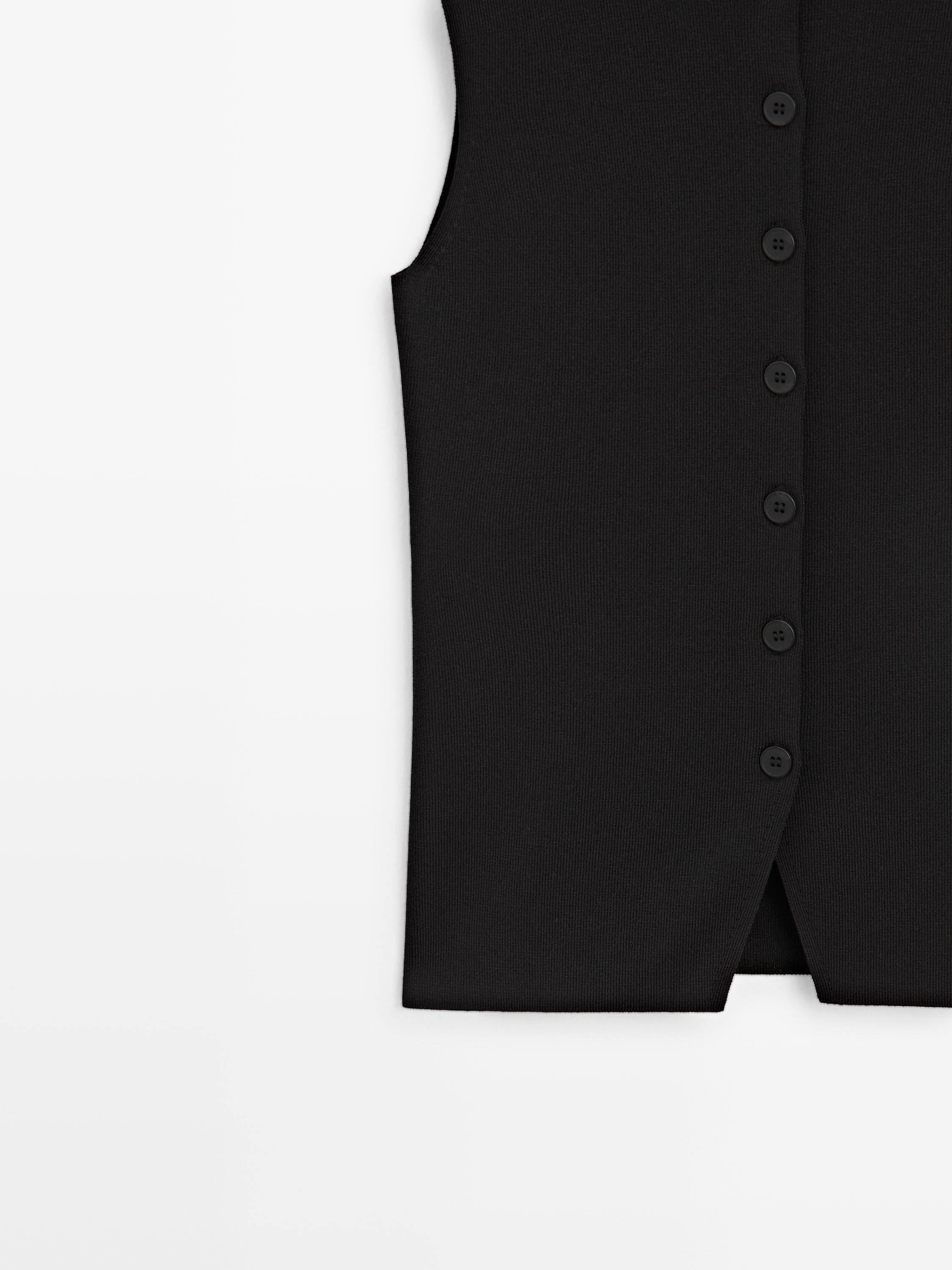 V-neck vest with button details