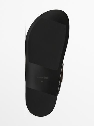Zara Split-leather slides - Brown - Image 0