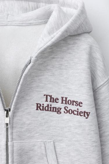 SWEAT-SHIRT ZIPPÉ AVEC INSCRIPTION - Gris de Zara - Image 2