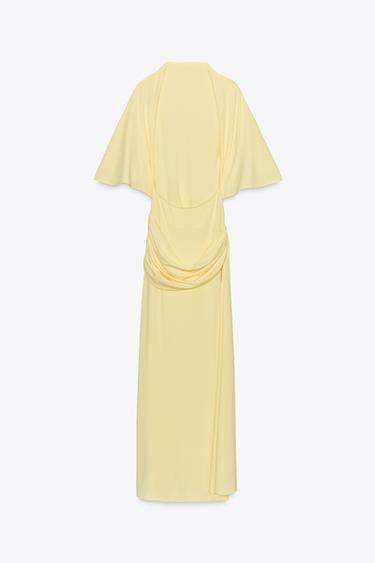OPEN BACK CAPE LONG DRESS - Bright yellow by Zara - Image 5