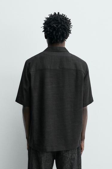 CHEMISE FLUIDE STRUCTURÉE - Noir de Zara - Image 2