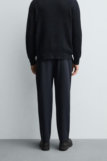 PANTALON STRUCTURÉ CONFORTABLE - Bleu marine de Zara - Image 2