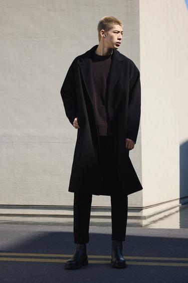 WATER-REPELLENT TEXTURED COAT - Black by Zara