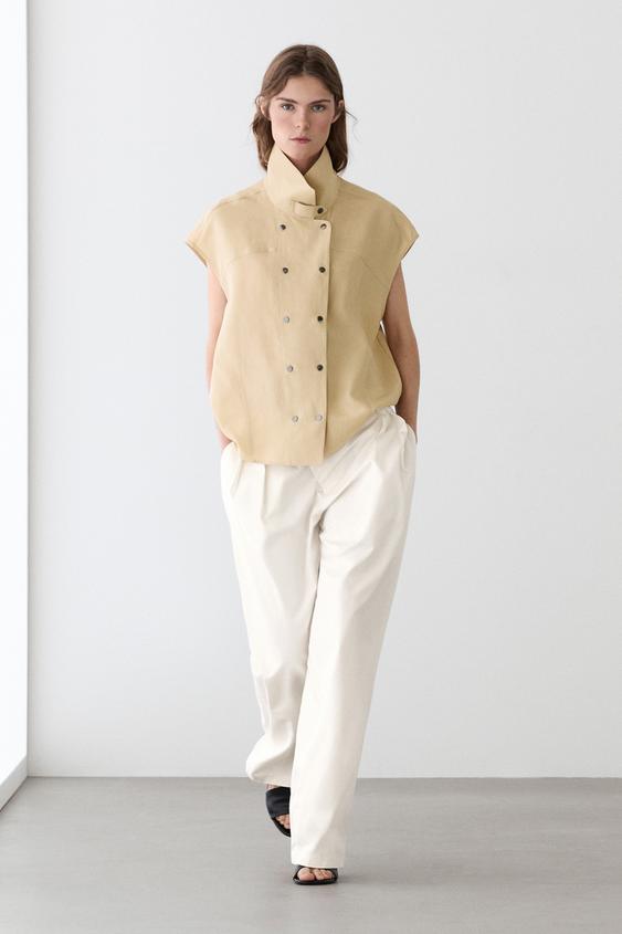 Short sleeve shirt with snap buttons from Zara - $130