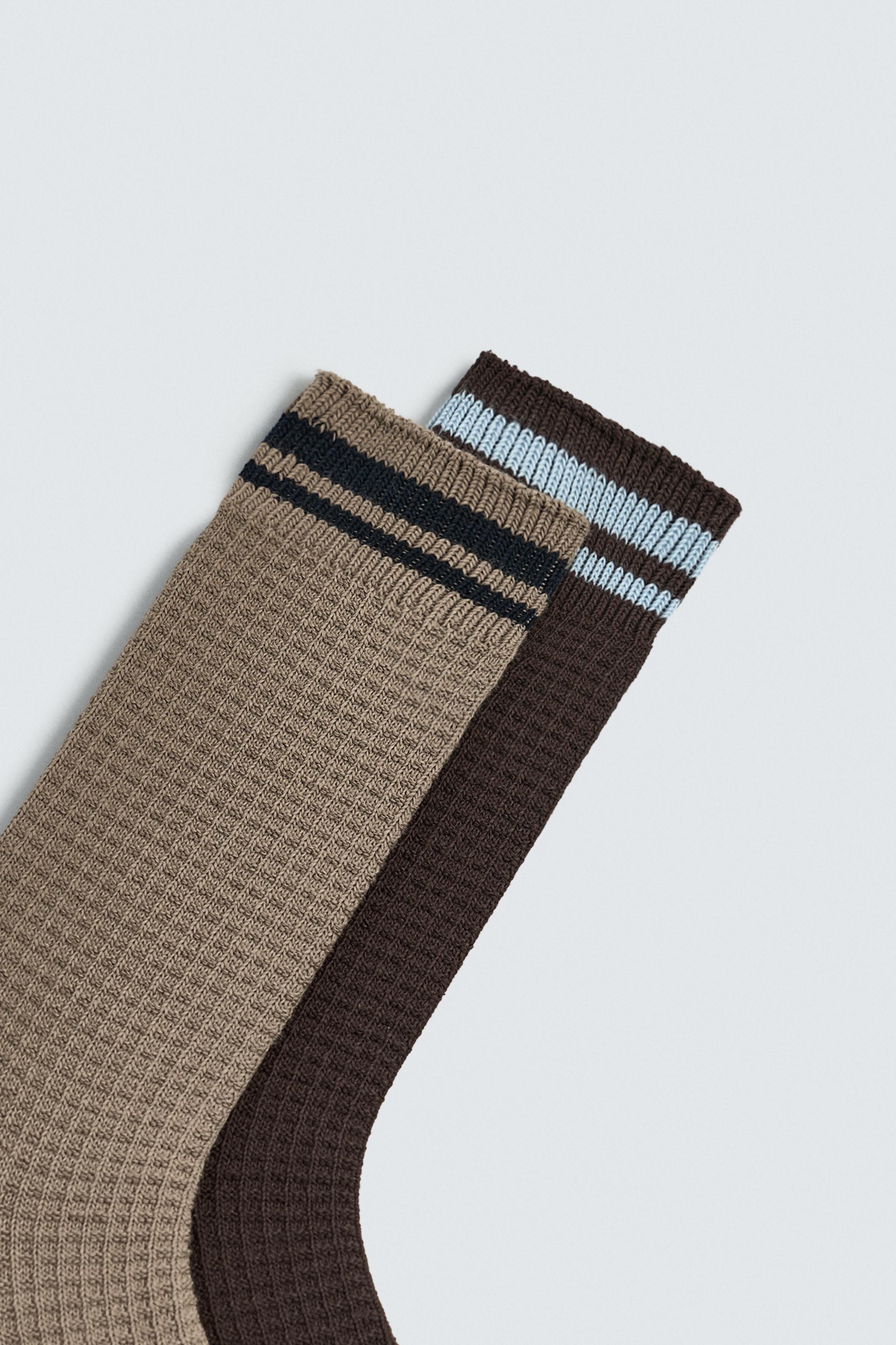 CHAUSSETTES STRUCTURE WAFFLE LOT DE 2