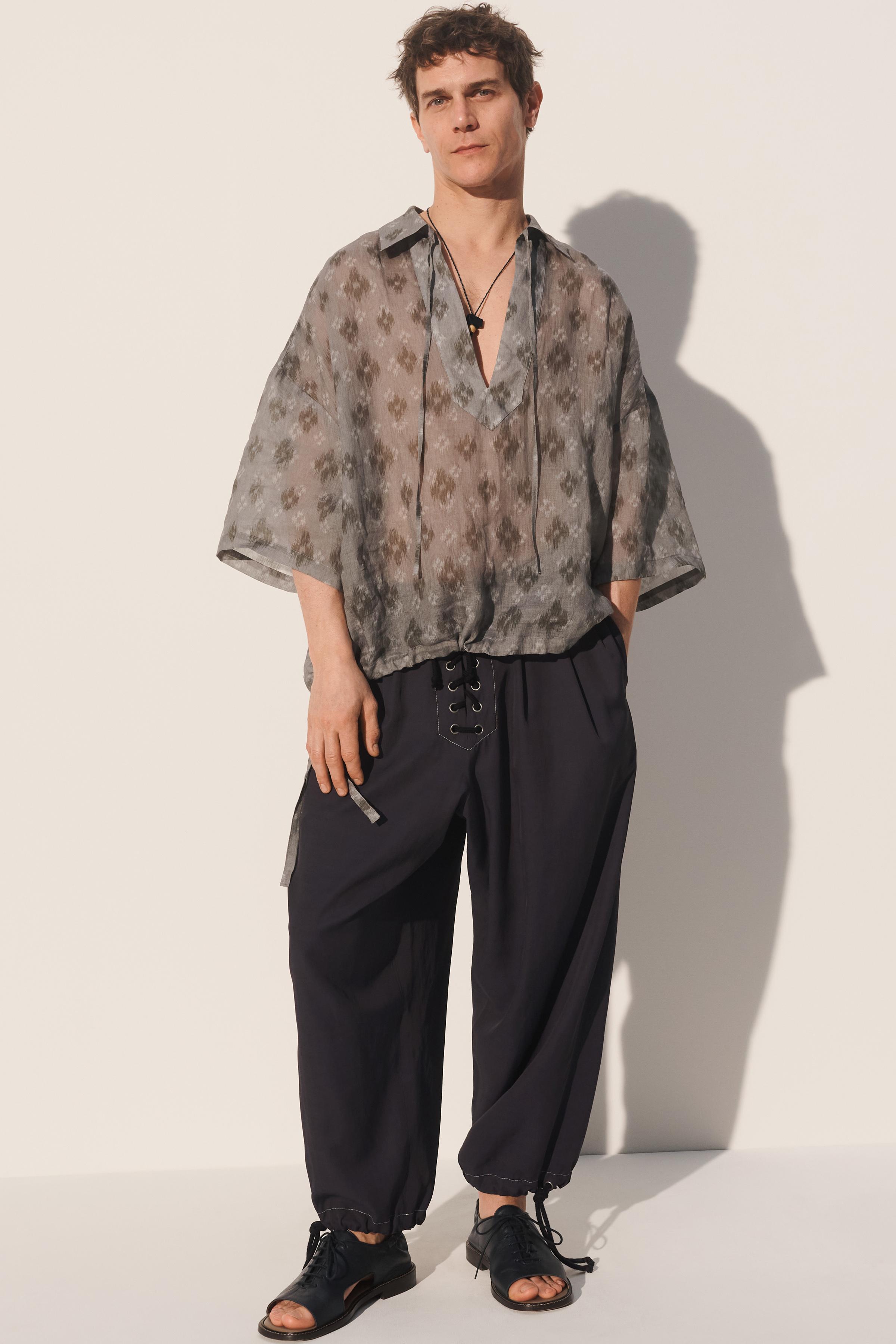 PANTALON FLUIDE À LACETS