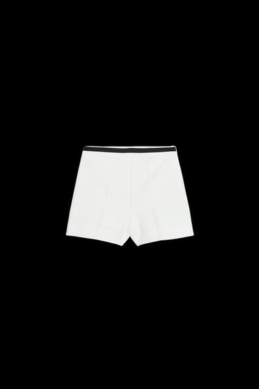 BERMUDA SHORTS WITH CONTRAST WAIST TRIM - Oyster-white by Zara - Image 0