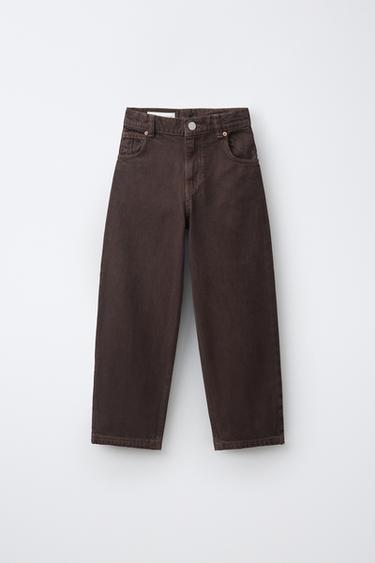 RELAXED BAGGY JEANS — Brown 3