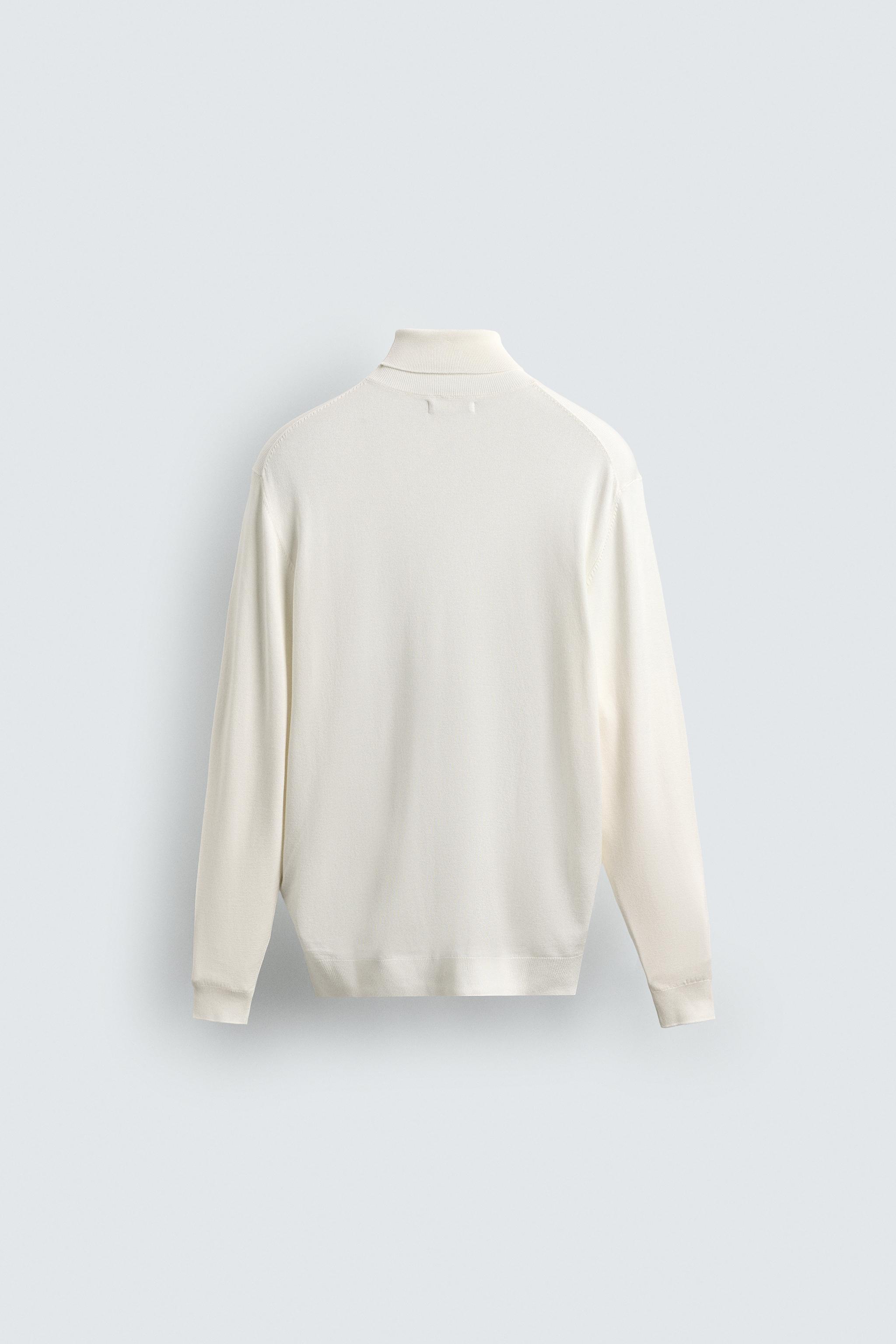 BASIC HIGH NECK SWEATER - Oyster-white | ZARA Canada
