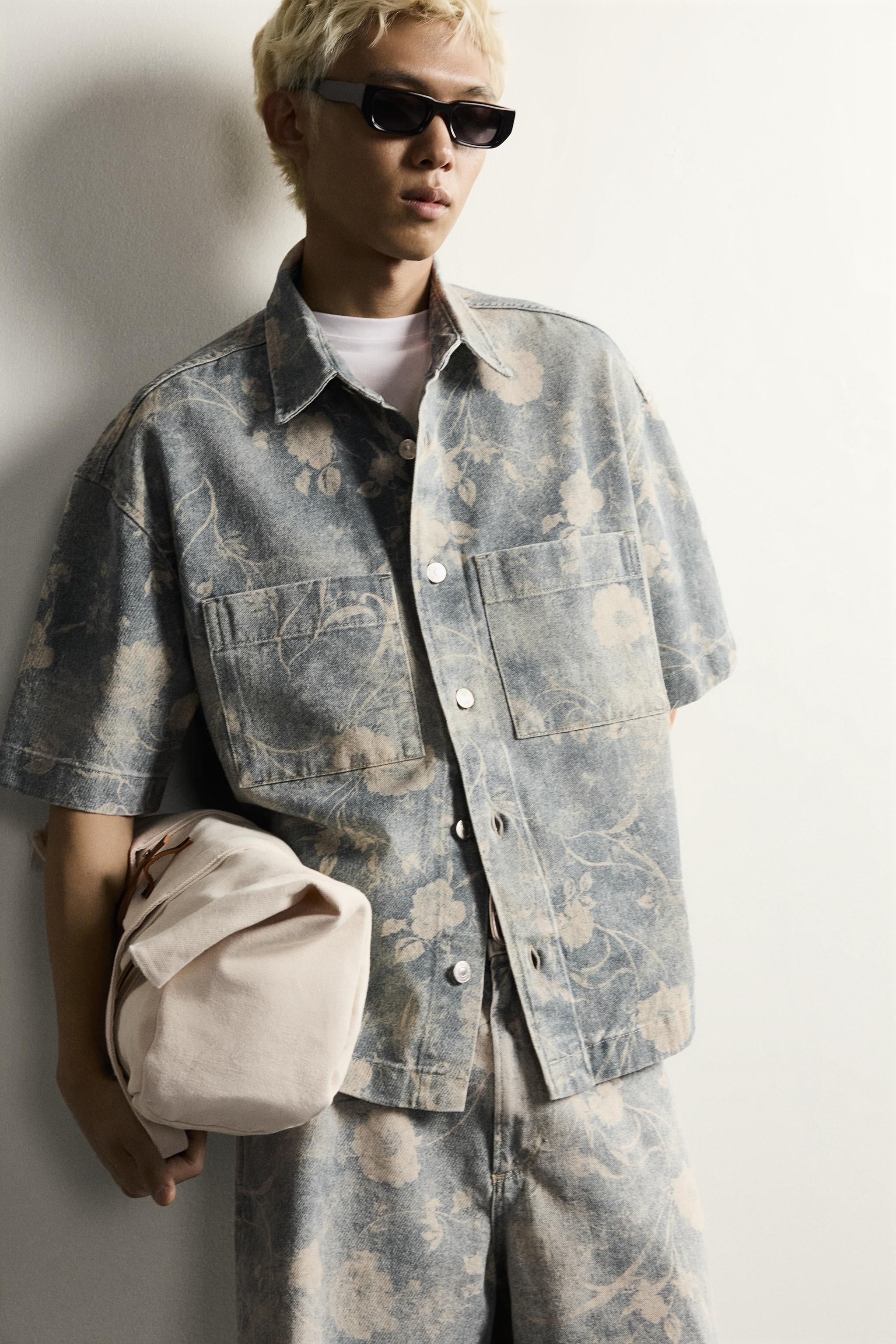 BERMUDA RELAXED FIT À IMPRIMÉ FLORAL DÉLAVÉ