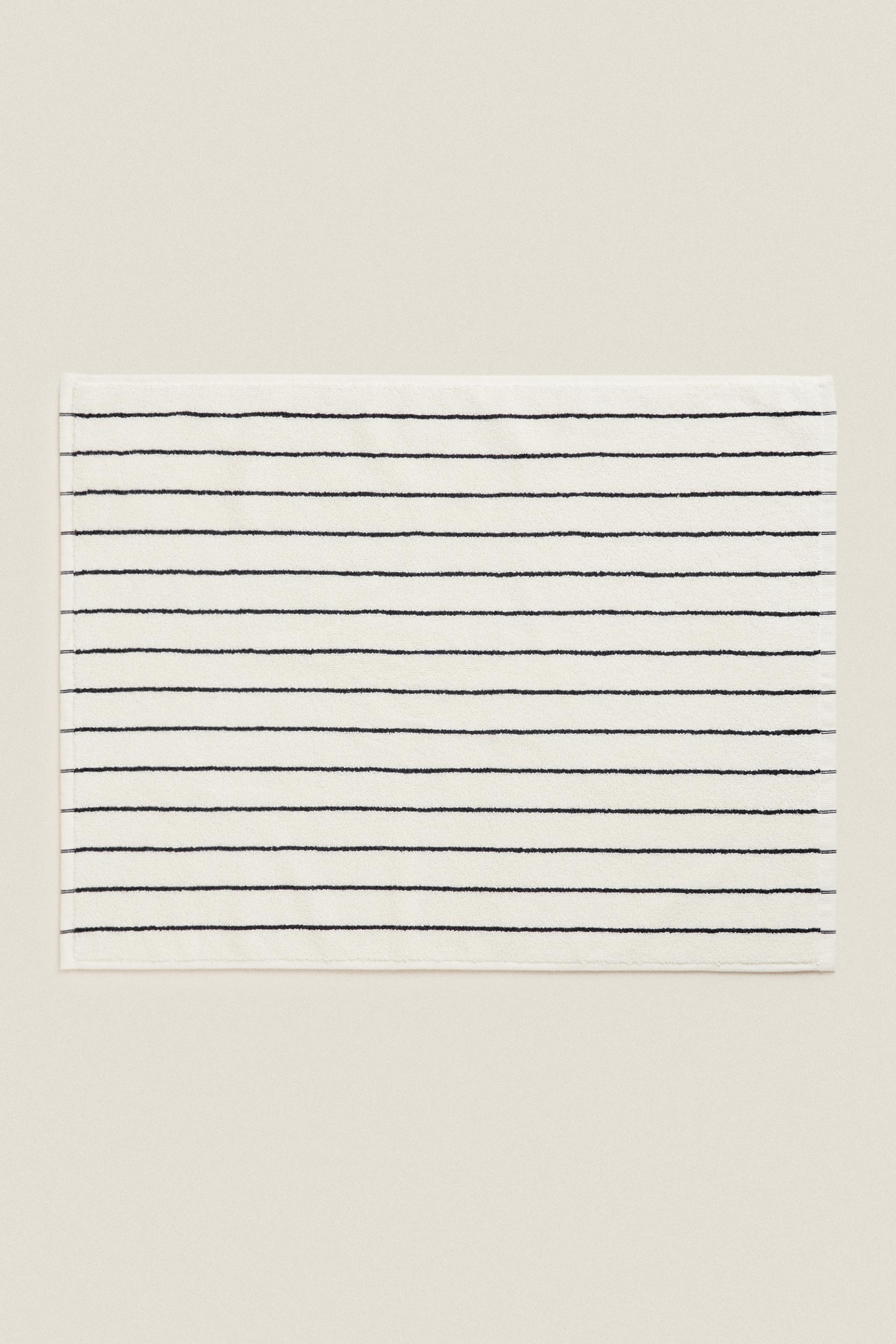 CONTRAST STRIPE BATH MAT Black ZARA United Kingdom