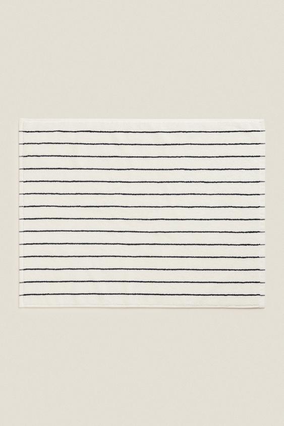 CONTRAST STRIPE BATH MAT Black ZARA United Kingdom