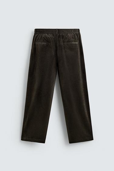 TEXTURED VELVET TROUSERS - Brown by Zara - Image 5