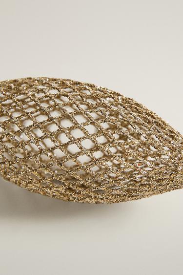 ELONGATED MESH CHRISTMAS TREE ORNAMENT — Golden 2