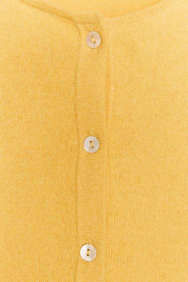 VESTE EN MAILLE UNIE - Jaune de Zara - Image 7