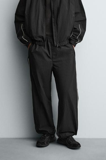 CONTRAST TECHNICAL JOGGER TROUSERS - Black by Zara