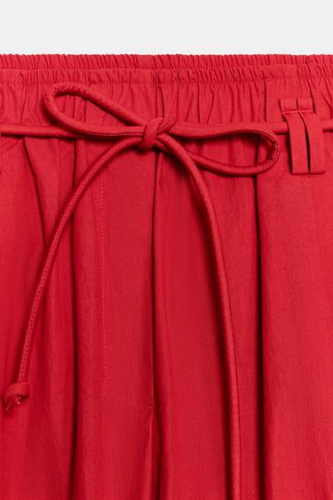 PANTALON POPELINE ZW COLLECTION - Rouge de Zara - Image 6