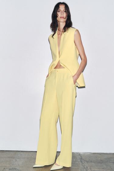 ZW COLLECTION PEPLUM WAISTCOAT - Yellow by Zara