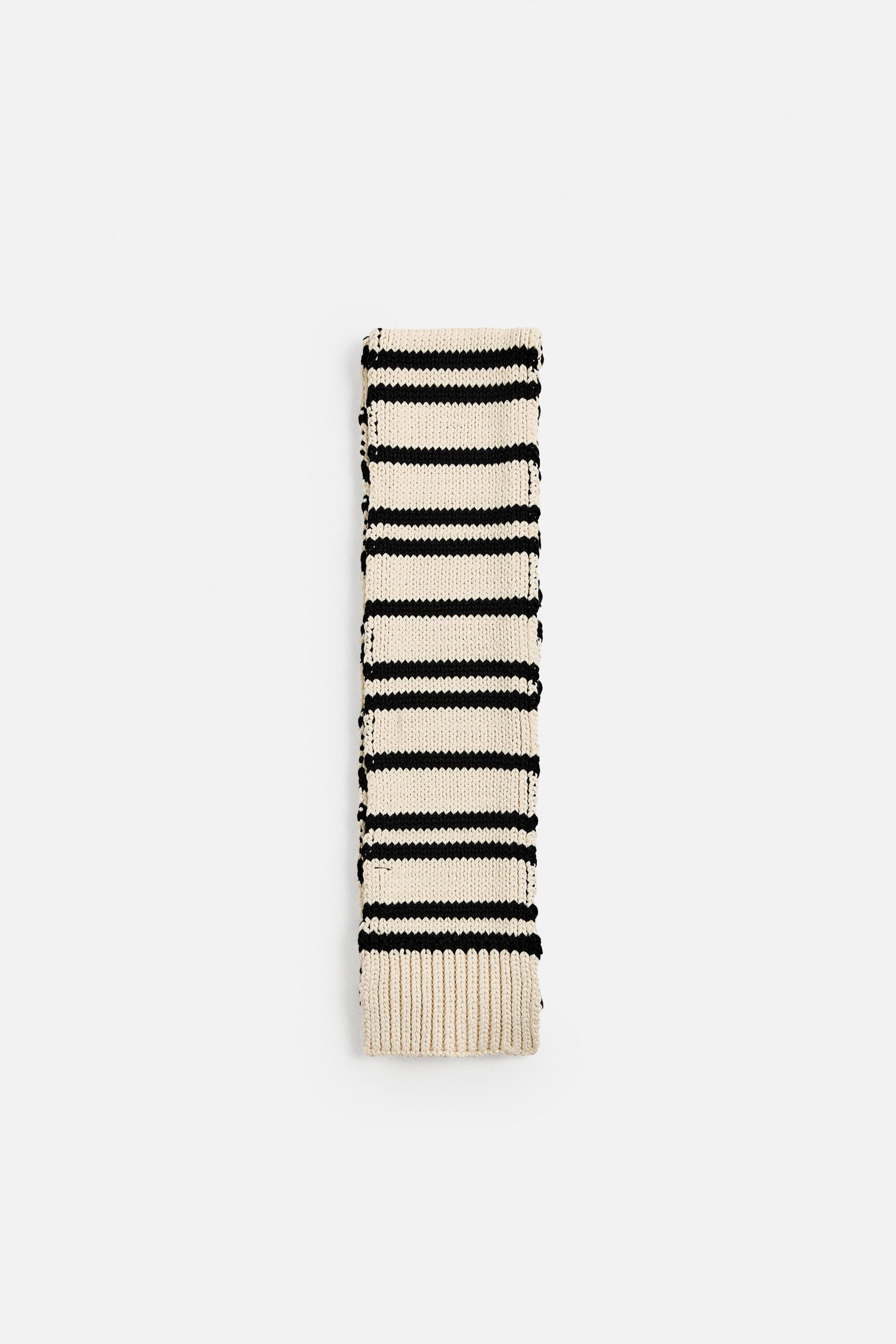 LIMITED EDITION STRIPED KNIT SCARF - Ecru | ZARA United States