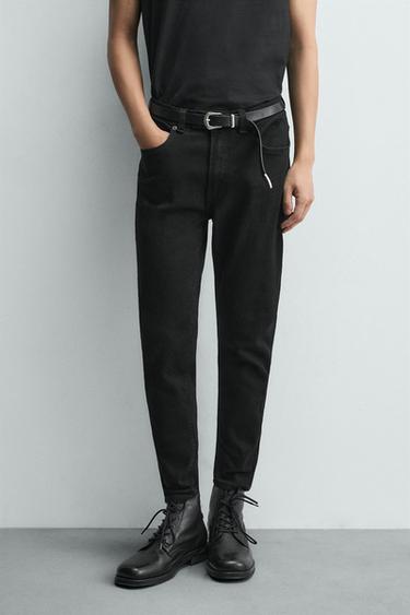 Zara SKINNY CROPPED FIT JEANS - Black