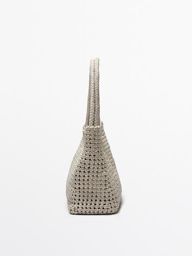Bolso shopper trenzado piel napa - Blanco de Zara