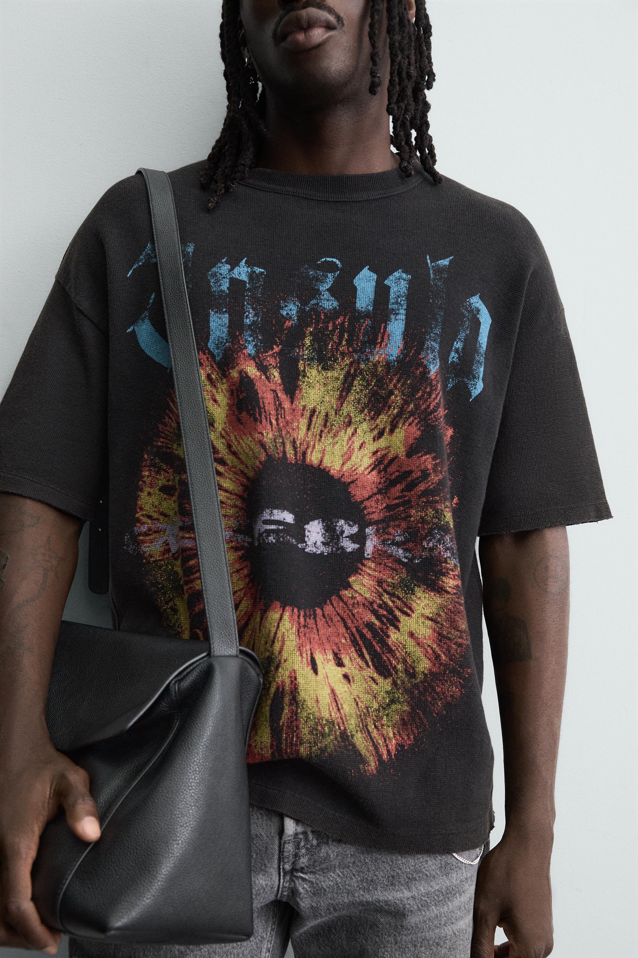 COMBINED PRINT KNIT T-SHIRT