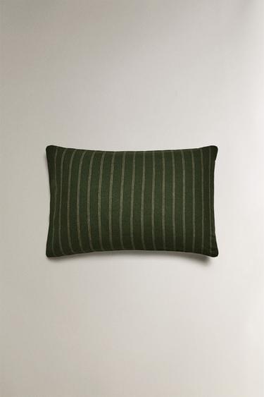 STRIPED COTTON AND LINEN CHRISTMAS PILLOWCASE - Green by Zara - Image 3